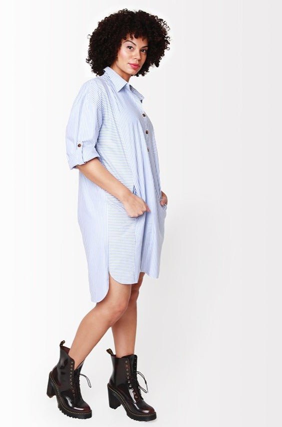 Alaia Shirt Dress // Striped - SHEGUL