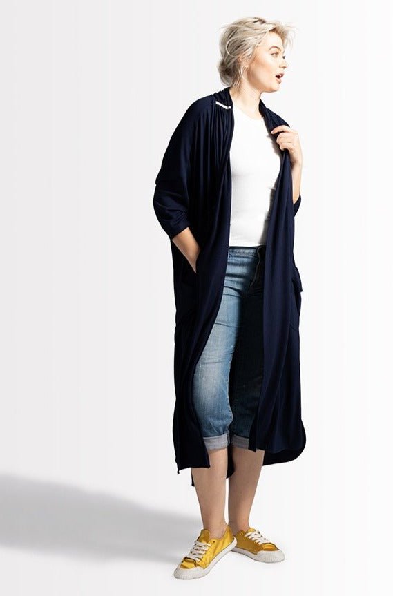 Alena Duster // Navy - Plus size Open Front Cardigan, Plus Size Clothing, Oversized Cardigan