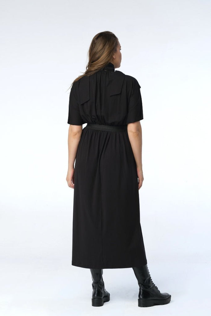 Katerina Jersey Midi Dress // Black - SHEGUL