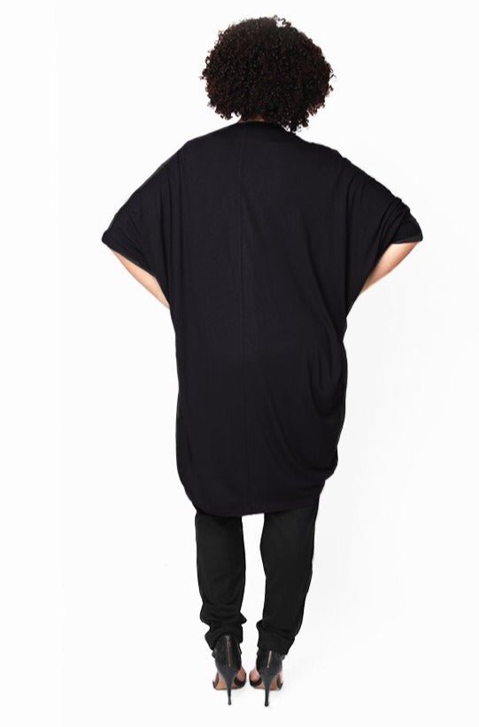 Mia Cocoon Cardigan // Black - SHEGUL-Plus size Open Front Cardigan, Plus Size Clothing, Oversized Cardigan