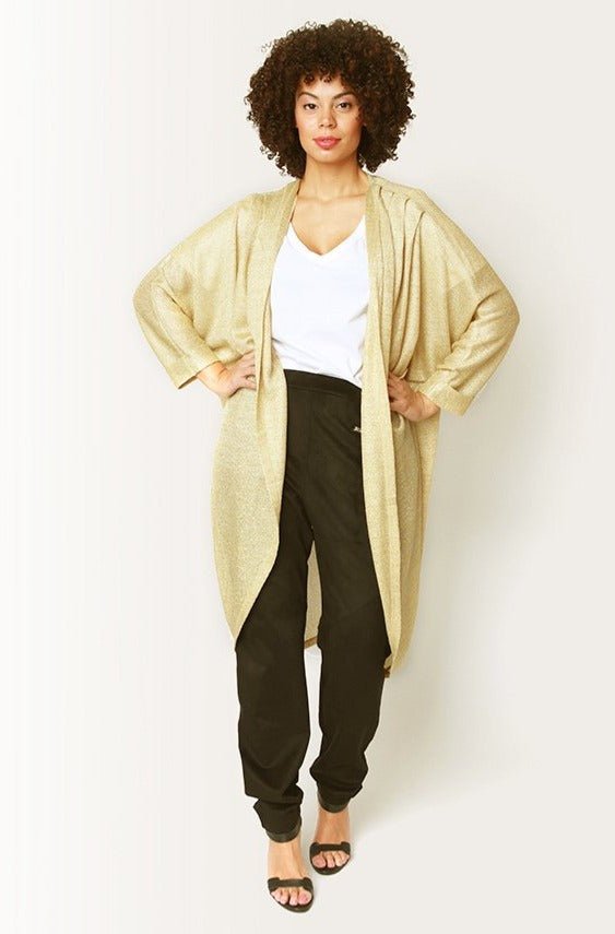 Mia Cocoon Cardigan // Gold - SHEGUL-Plus size Open Front Cardigan, Plus Size Clothing, Oversized Cardigan
