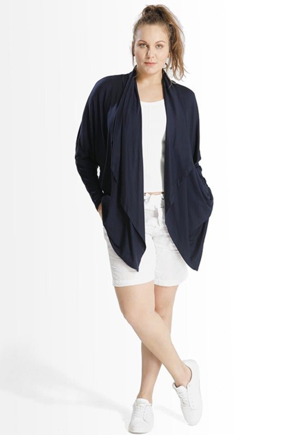 Milly Drapey Cardigan - SHEGUL-Plus size Wrap Front Cardigan, Plus Size Clothing, Oversized Cardigan