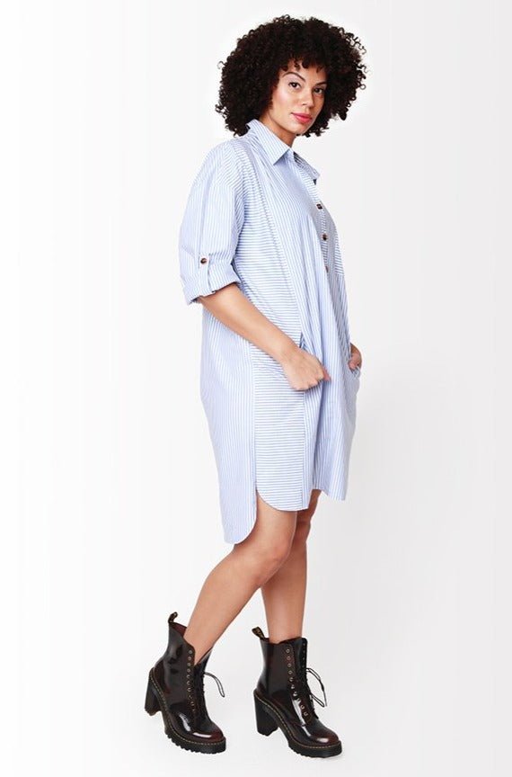 Alaia Shirt Dress // Azure Blue - SHEGUL