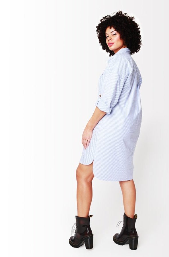 Alaia Shirt Dress // Striped - SHEGUL