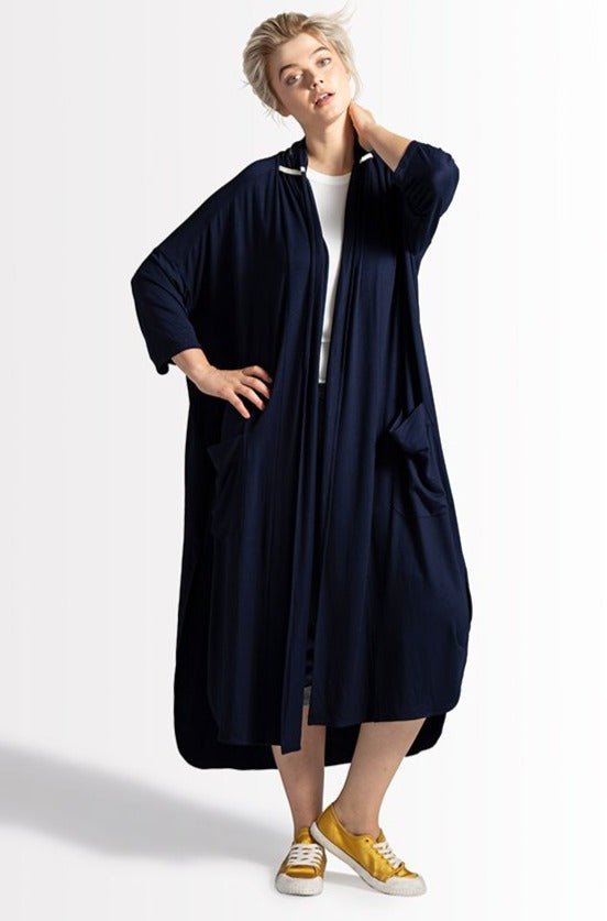 Alena Duster // Navy - SHEGUL-Plus size Open Front Cardigan, Plus Size Clothing, Oversized Cardigan