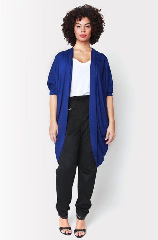 Mia Cocoon Cardigan // Cobalt - SHEGUL-Plus size Open Front Cardigan, Plus Size Clothing, Oversized Cardigan