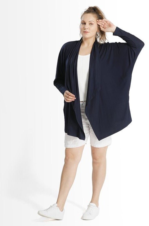 Milly Drapey Oversized Wrap Mid Weight Jersey Cardigan in Plus Sizes Shegul SHEGUL